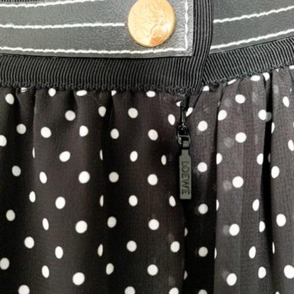 LOEWE POLKA DOT MIDI PLEATED SKIRT SZ 38 - Picture 6 of 6